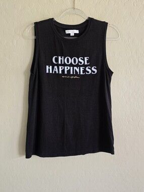 Spiritual Gangster Choose Happiness Tank Top Size Small Black